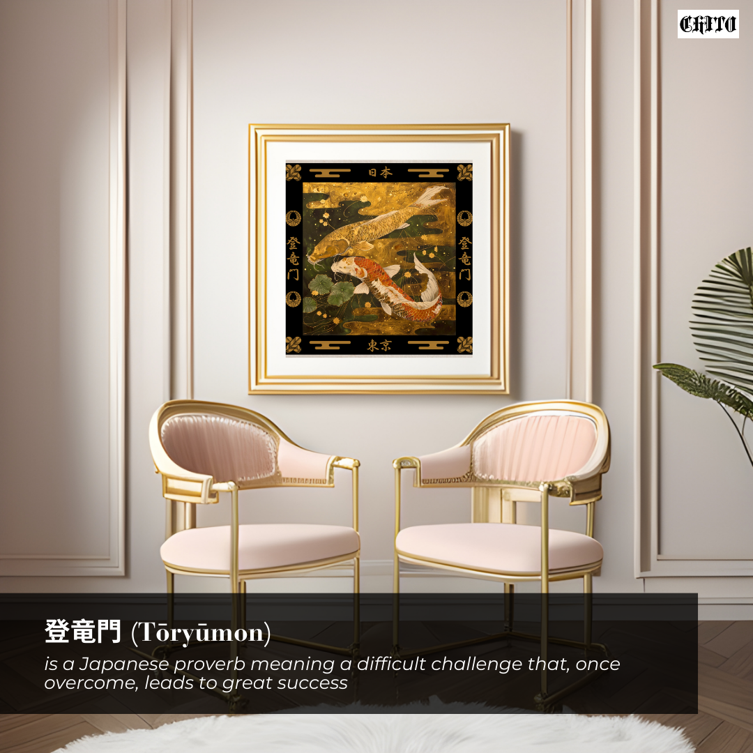 Carp poster, Japanese Art Print, Japanese Poster, Japanese Decor, Oriental Decor, Gift, Ukiyo-e
