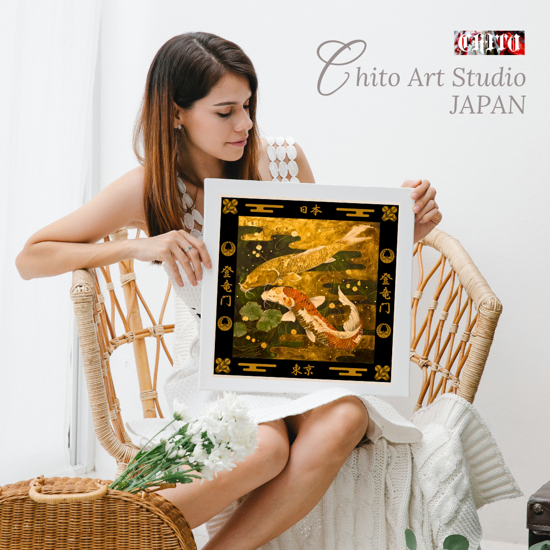 Carp poster, Japanese Art Print, Japanese Poster, Japanese Decor, Oriental Decor, Gift, Ukiyo-e