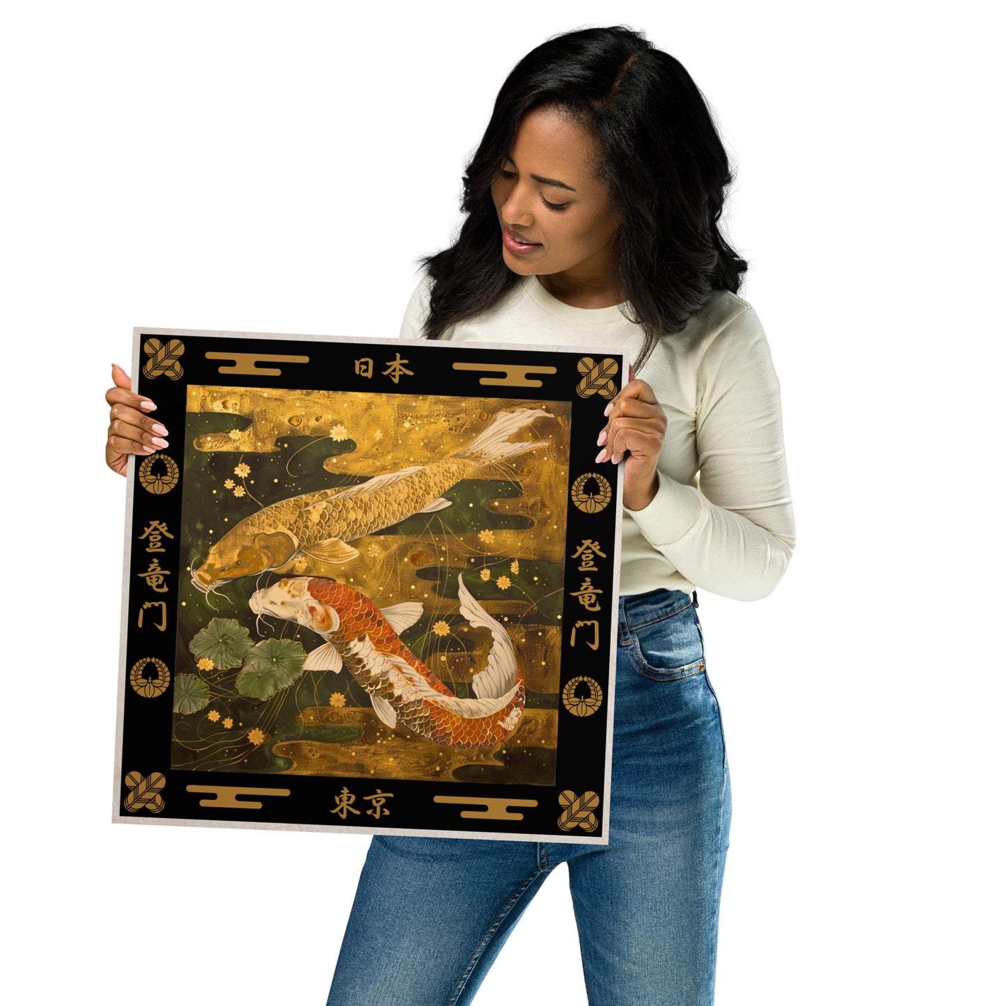 Carp poster, Japanese Art Print, Japanese Poster, Japanese Decor, Oriental Decor, Gift, Ukiyo-e