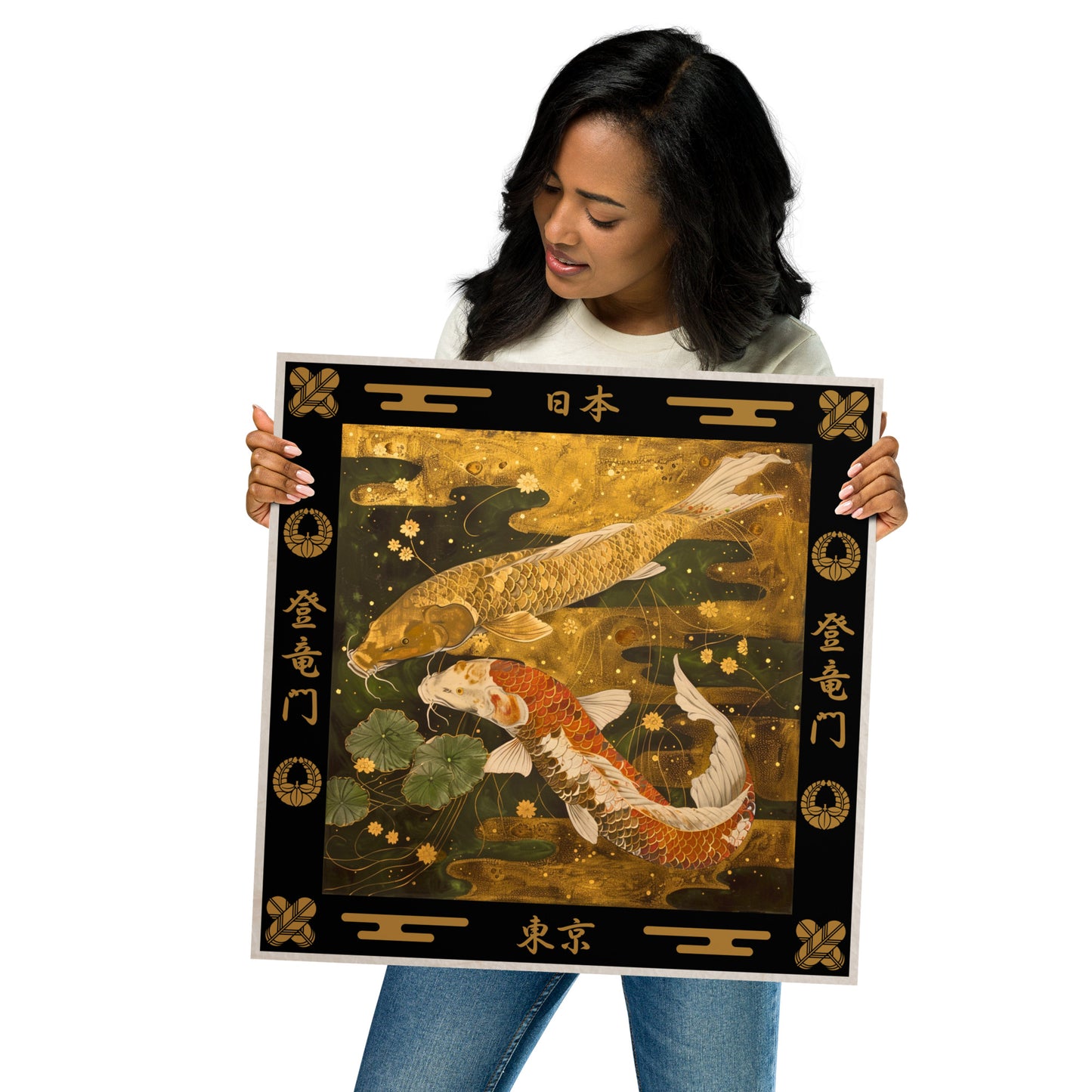 Carp poster, Japanese Art Print, Japanese Poster, Japanese Decor, Oriental Decor, Gift, Ukiyo-e
